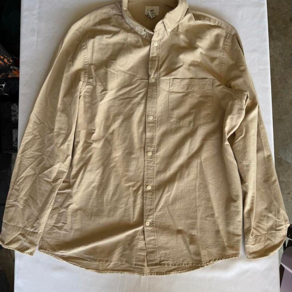 Zara Men's Tan Button Up Shirt